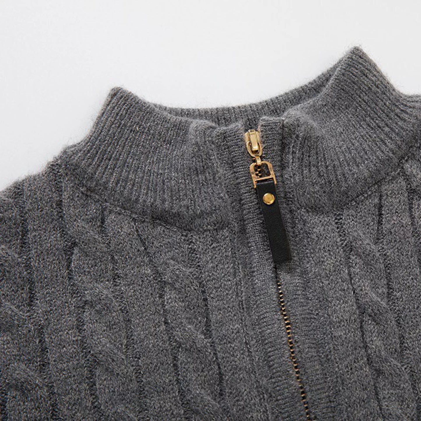 Sweaters for Men Cable Knit Crew Neck Top Long Sleeve Dressy Casual Fall and Winter Quarter Zip Pullover Sweater