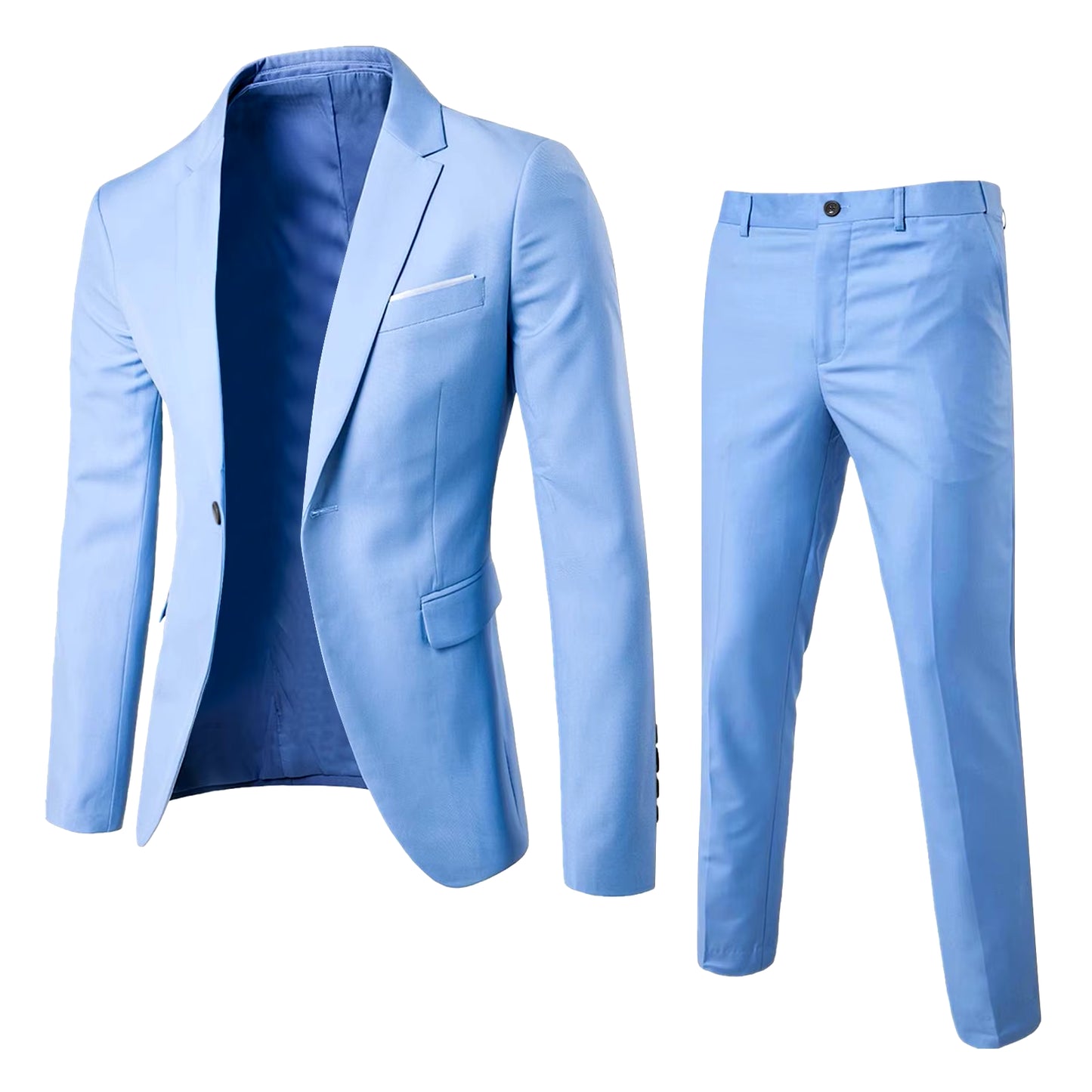 Men Blazers 3 Pieces Sets Business 2 Suits Vest Pants Blue Coats Wedding Party 2023 Formal Elegant Jackets Korean Slim Suit