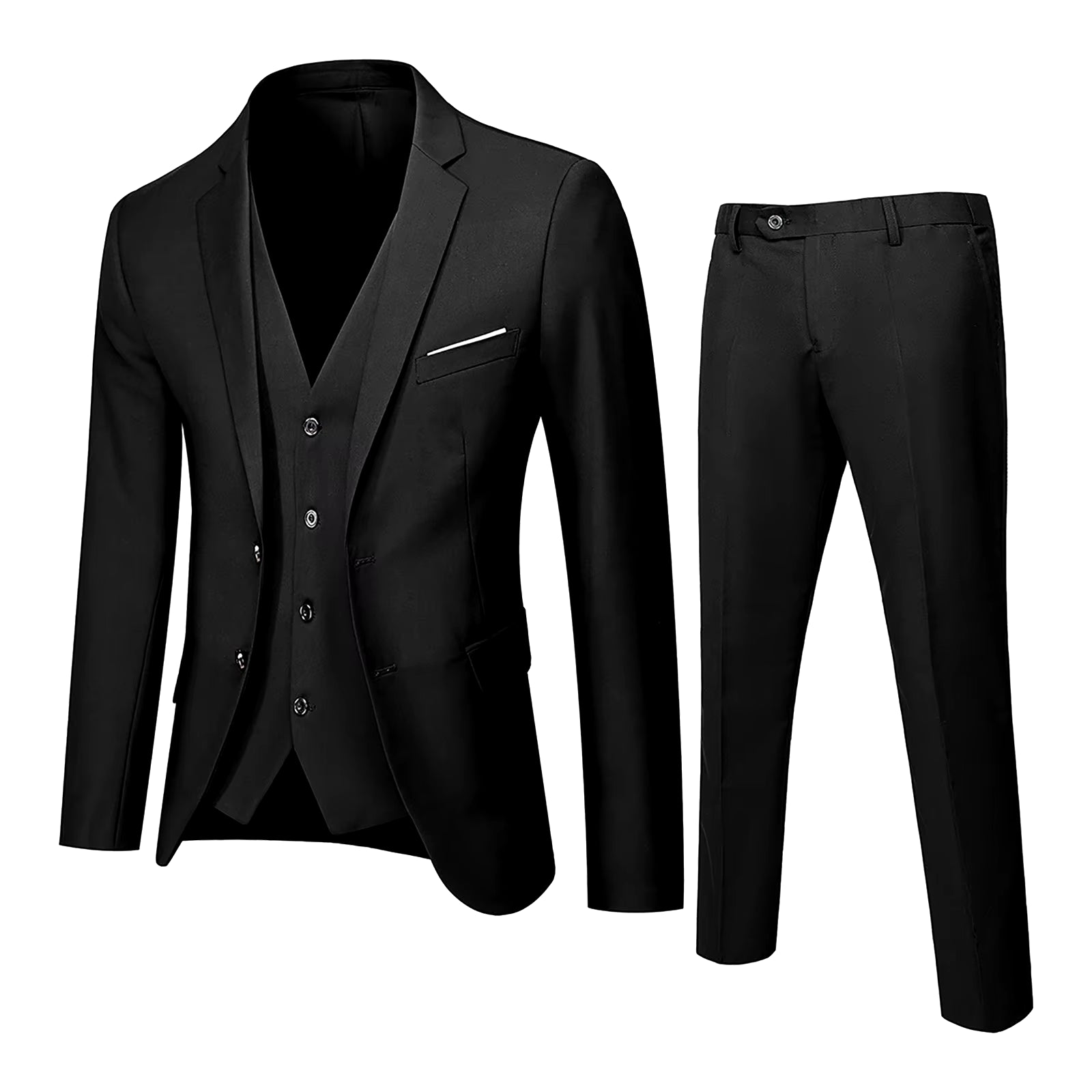 Men Blazers 3 Pieces Sets Business 2 Suits Vest Pants Blue Coats Wedding Party 2023 Formal Elegant Jackets Korean Slim Suit